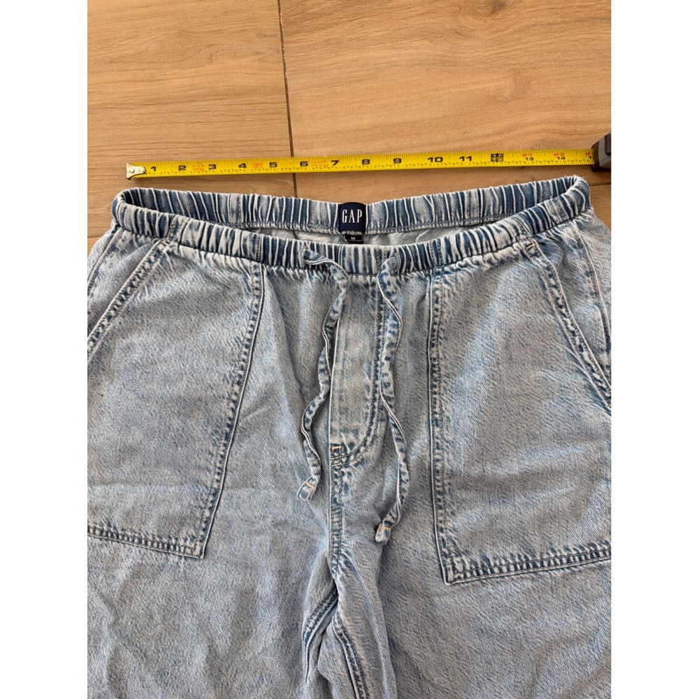 Gap Womens Light Wash Wide Leg Drawstring Denim Pants Blue Size M‎ Relaxed Fit - Picture 6 of 6